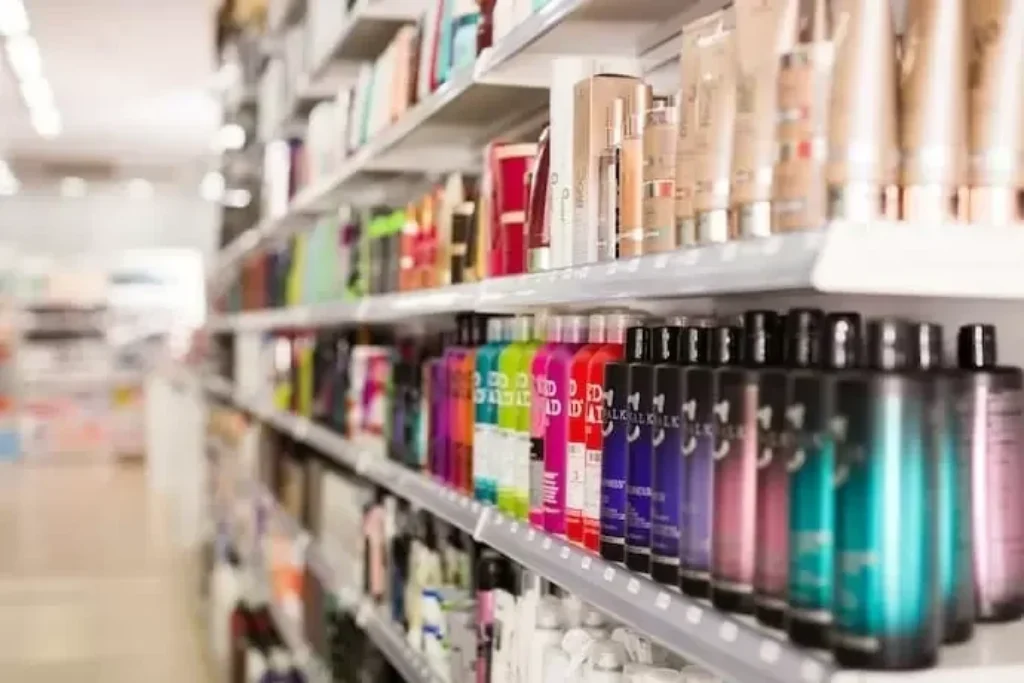 Vários produtos de cabelo