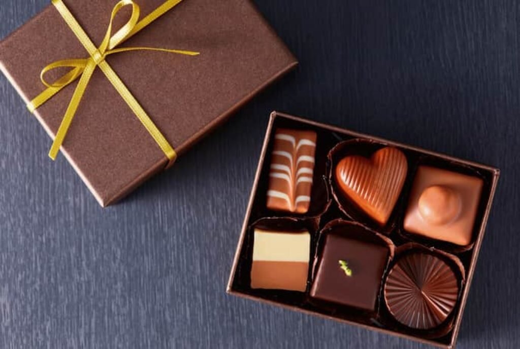 Caixa de bombom com 6 chocolates